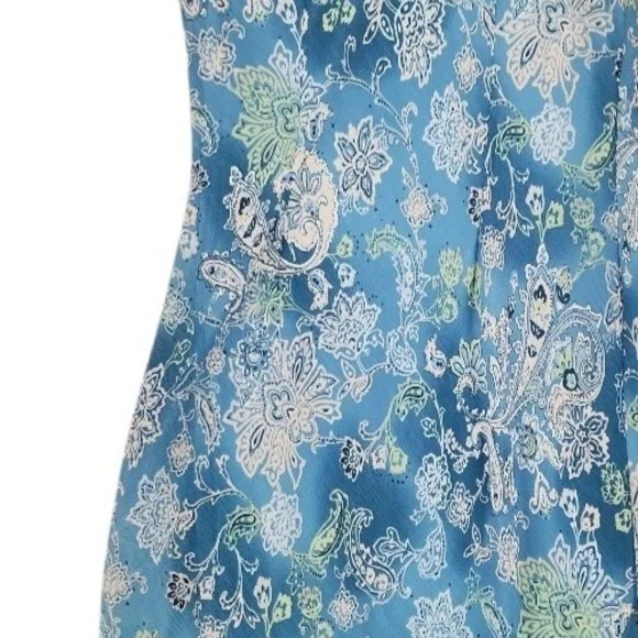 Fairy Dress 16W Dress barn Midi Blue Floral Paisley Ruffle Flutter Sleeve Whimsy - Picture 10 of 11